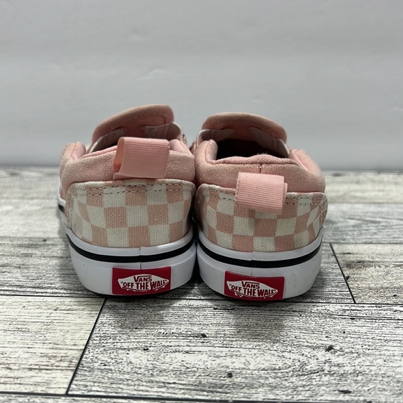 Vans® Asher V Kids' Pink Checkered Shoes slip on - Picture 4 of 16